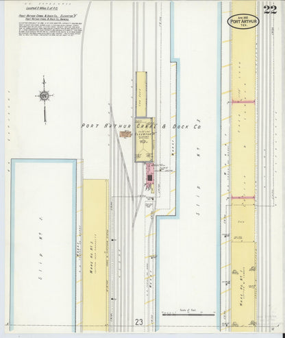 Sanborn Fire Insurance Map from Port Arthur, Jefferson County, Texas (1910), Sheet #0022 - Complete Map Set gallery image, historic Sanborn map, vintage wall art, Texas Texas