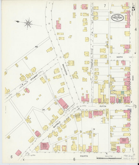 Sanborn Fire Insurance Map from Freeport, Armstrong County, Pennsylvania (1908), Sheet #0005 - Historic Sanborn Fire Insurance Map Print, vintage old map wall art, antique decor, genealogy gift, Pennsylvania Pennsylvania map
