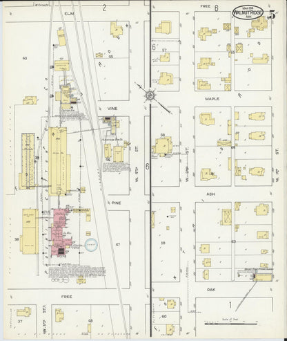Sanborn Fire Insurance Map from Walnut Ridge, Lawrence County, Arkansas (1914), Sheet #0005 - Complete Map Set gallery image, historic Sanborn map, vintage wall art, Arkansas Arkansas