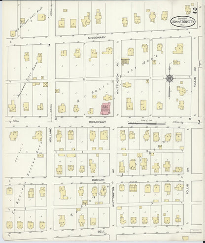 Sanborn Fire Insurance Map from Johnston City, Williamson County, Illinois (1914), Sheet #0002 - Complete Map Set gallery image, historic Sanborn map, vintage wall art, Illinois Illinois