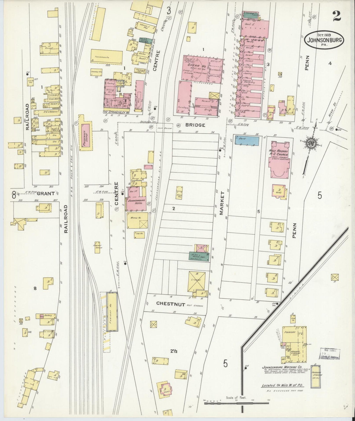 Sanborn Fire Insurance Map from Johnsonburg, Elk County, Pennsylvania (1909), Sheet #0002 - Complete Map Set gallery image, historic Sanborn map, vintage wall art, Pennsylvania Pennsylvania