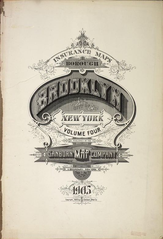 Sanborn Fire Insurance Map from Brooklyn, Kings County, New York. (1905) – Historic Sanborn Fire Insurance Map Print