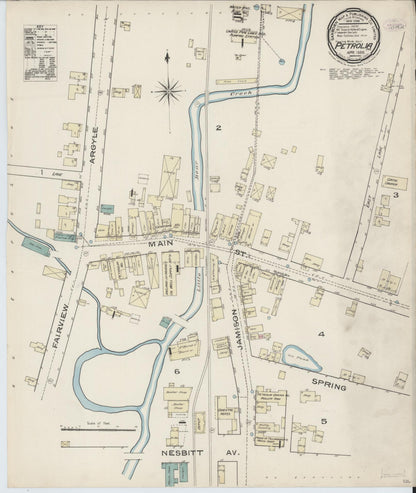 Sanborn Fire Insurance Map from Petrola, Butler County, Pennsylvania (1886), Sheet #0001 - Historic Sanborn Fire Insurance Map Print, vintage old map wall art, antique decor, genealogy gift, Pennsylvania Pennsylvania map