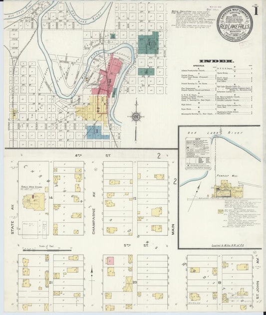 Sanborn Fire Insurance Map from Red Lake Falls, Red Lake County, Minnesota. (1909) – Map View
