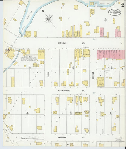 Sanborn Fire Insurance Map from Lakeview, Montcalm County, Michigan (1899), Sheet #0002 - Historic Sanborn Fire Insurance Map Print, vintage old map wall art, antique decor, genealogy gift, Michigan Michigan map