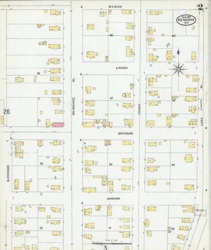 Sanborn Fire Insurance Map from Kenosha, Kenosha County, Wisconsin (1905), Sheet #0002 - Historic Sanborn Fire Insurance Map Print, vintage old map wall art, antique decor, genealogy gift, Wisconsin Wisconsin map