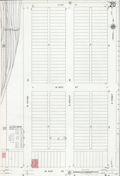 Sanborn Fire Insurance Map from Chicago, Cook County, Illinois (1920), Sheet #0020 - Historic Sanborn Fire Insurance Map Print, vintage old map wall art, antique decor, genealogy gift, Illinois Illinois map
