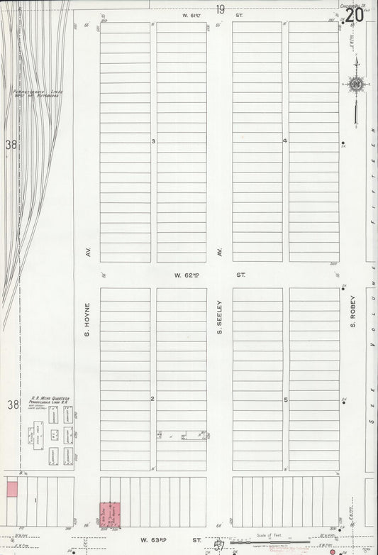 Sanborn Fire Insurance Map from Chicago, Cook County, Illinois (1920), Sheet #0020 - Historic Sanborn Fire Insurance Map Print, vintage old map wall art, antique decor, genealogy gift, Illinois Illinois map