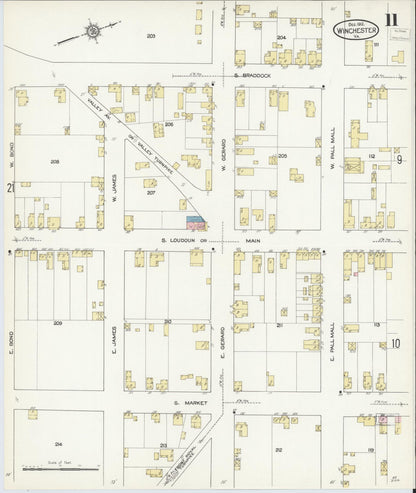 Sanborn Fire Insurance Map from Winchester, Independent Cities, Virginia (1912), Sheet #0011 - Complete Map Set gallery image, historic Sanborn map, vintage wall art, Virginia Virginia