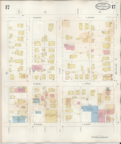 Sanborn Fire Insurance Map from Fayetteville, Washington County, Arkansas (1948), Sheet #0017 - Complete Map Set gallery image, historic Sanborn map, vintage wall art, Arkansas Arkansas