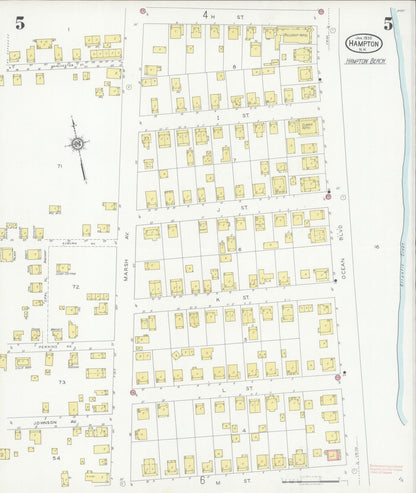 Sanborn Fire Insurance Map from Hampton, Rockingham County, New Hampshire (1930), Sheet #0005 - Complete Map Set gallery image, historic Sanborn map, vintage wall art, New Hampshire New Hampshire