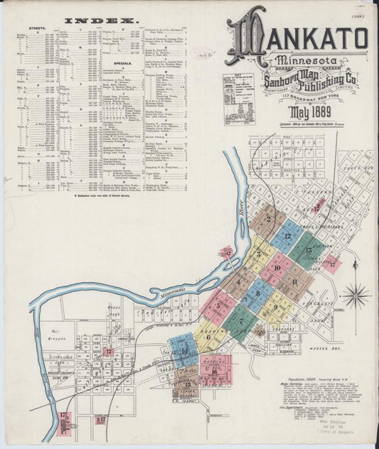 Sanborn Fire Insurance Map from Mankato, Blue Earth County, Minnesota. (1889) – Map View