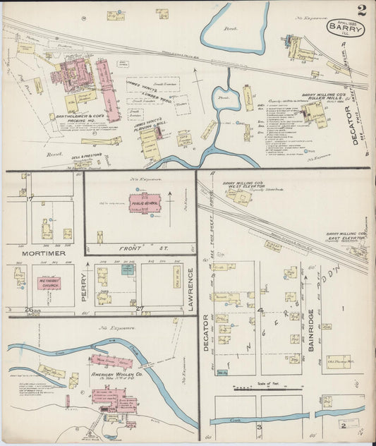 Sanborn Fire Insurance Map from Barry, Pike County, Illinois (1885), Sheet #0002 - Historic Sanborn Fire Insurance Map Print, vintage old map wall art, antique decor, genealogy gift, Illinois Illinois map