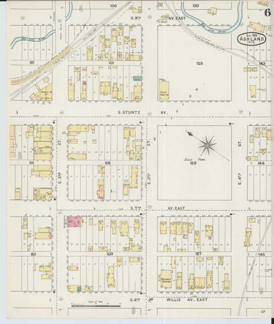 Sanborn Fire Insurance Map from Ashland, Ashland County, Wisconsin (1895), Sheet #0006 - Historic Sanborn Fire Insurance Map Print, vintage old map wall art, antique decor, genealogy gift, Wisconsin Wisconsin map