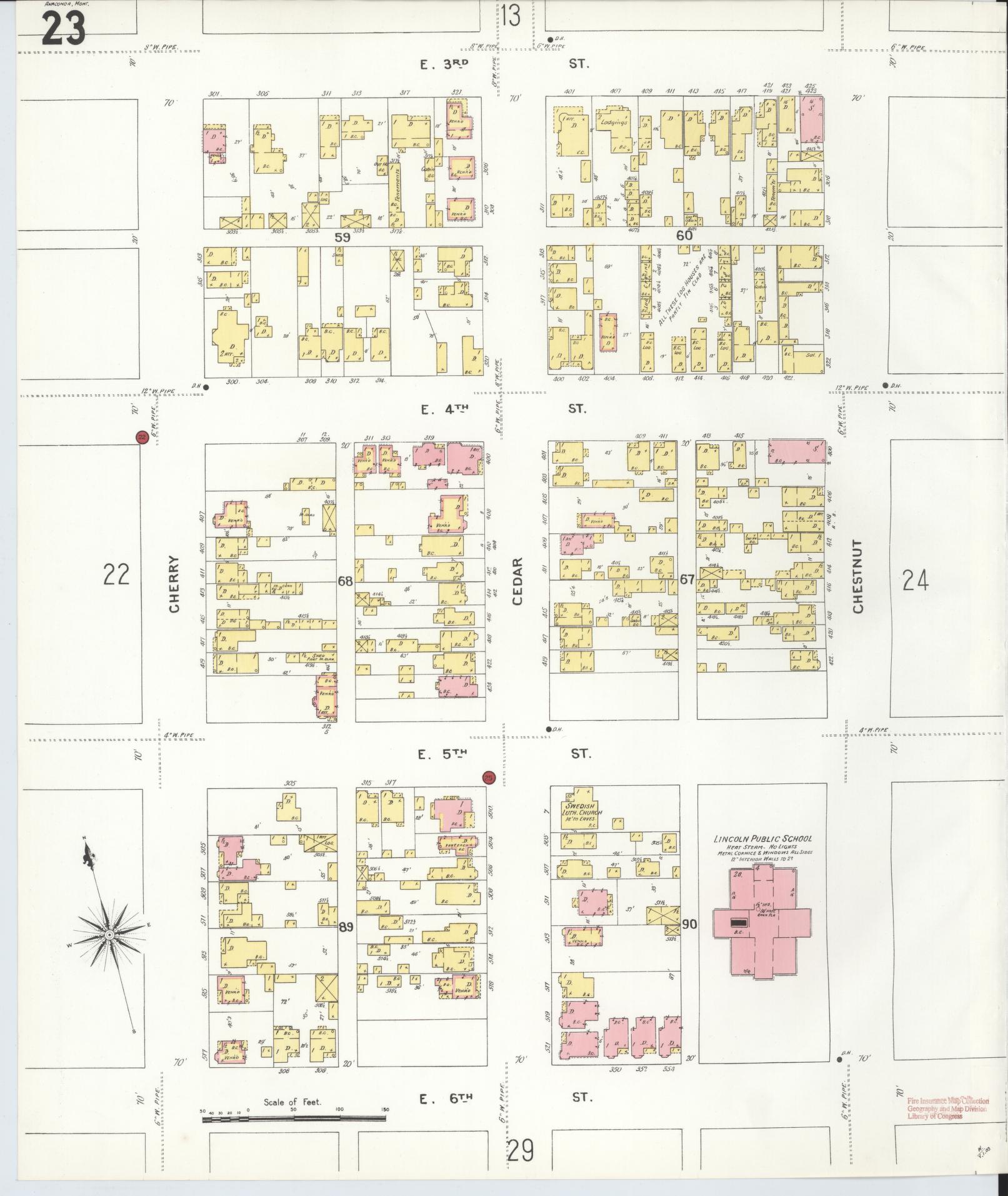 Sanborn Fire Insurance Map from Anaconda, Deer Lodge County, Montana (1903), Sheet #0023 - Complete Map Set gallery image, historic Sanborn map, vintage wall art, Montana Montana