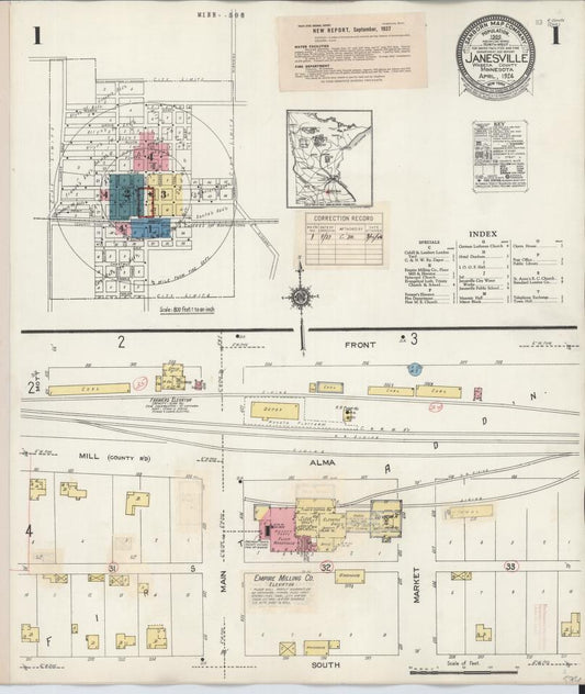 Sanborn Fire Insurance Map from Janesville, Waseca County, Minnesota. (1937) – Map View