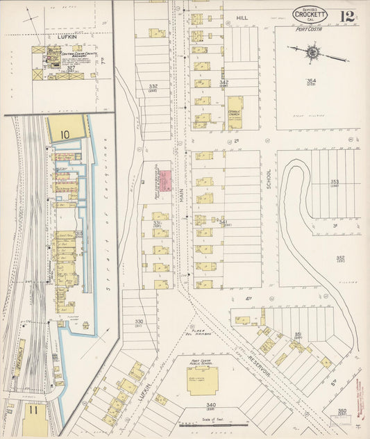 Sanborn Fire Insurance Map from Crockett, Contra Costa County, California (1913), Sheet #0012 - Historic Sanborn Fire Insurance Map Print, vintage old map wall art, antique decor, genealogy gift, California California map