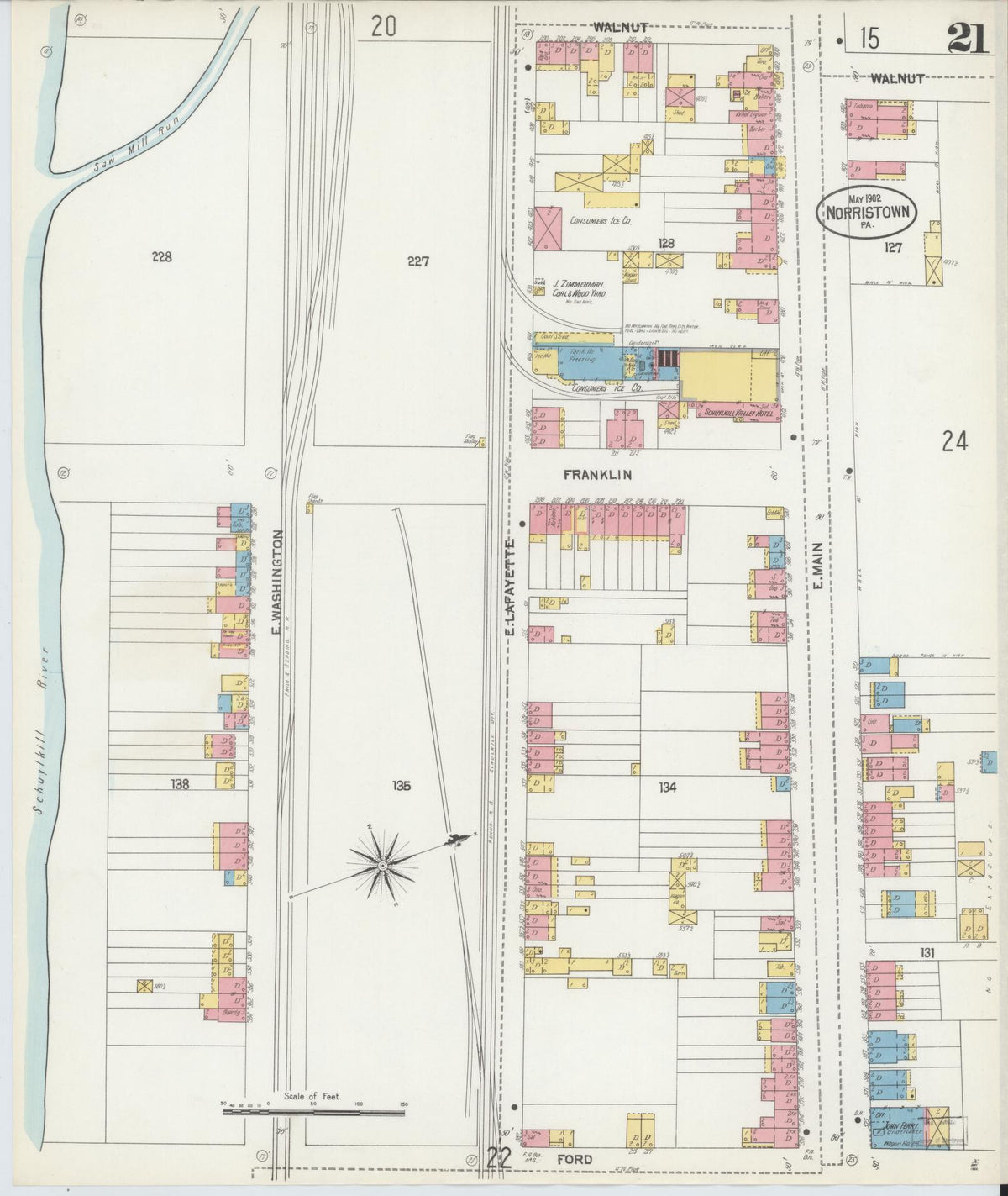 Sanborn Fire Insurance Map from Norristown, Montgomery County, Pennsylvania (1902), Sheet #0021 - Complete Map Set gallery image, historic Sanborn map, vintage wall art, Pennsylvania Pennsylvania