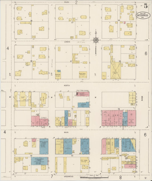 Sanborn Fire Insurance Map from Enterprise, Wallowa County, Oregon (1917), Sheet #0005 - Historic Sanborn Fire Insurance Map Print, vintage old map wall art, antique decor, genealogy gift, Oregon Oregon map