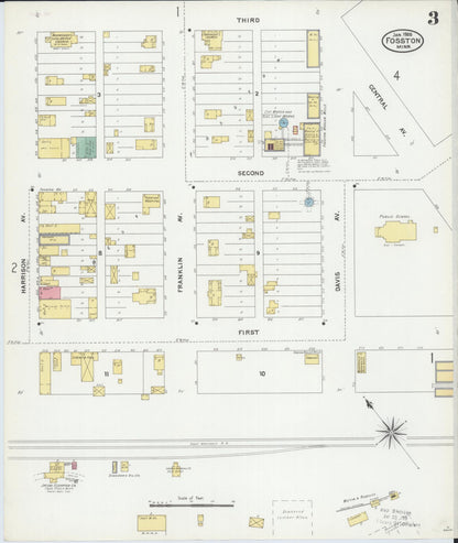 Sanborn Fire Insurance Map from Fosston, Polk County, Minnesota (1905), Sheet #0003 - Complete Map Set gallery image, historic Sanborn map, vintage wall art, Minnesota Minnesota
