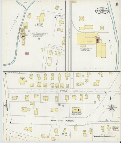 Sanborn Fire Insurance Map from Winchester, Middlesex County, Massachusetts (1899), Sheet #0008 - Complete Map Set gallery image, historic Sanborn map, vintage wall art, Massachusetts Massachusetts