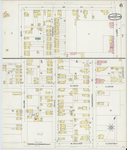 Sanborn Fire Insurance Map from Bordentown, Burlington County, New Jersey (1897), Sheet #0006 - Complete Map Set gallery image, historic Sanborn map, vintage wall art, New Jersey New Jersey