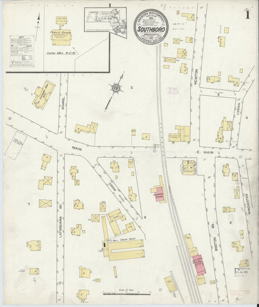 Sanborn Fire Insurance Map from Southboro, Worcester County, Massachusetts. (1912) – Historic Sanborn Fire Insurance Map Print