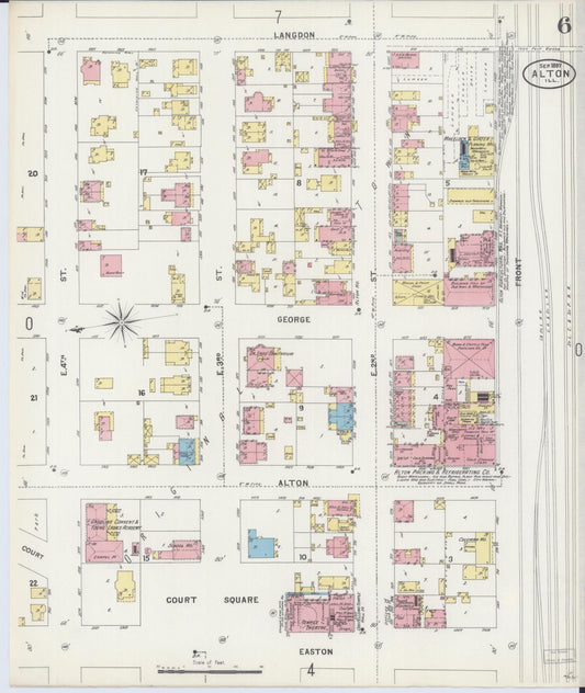 Sanborn Fire Insurance Map from Alton, Madison County, Illinois (1897), Sheet #0006 - Historic Sanborn Fire Insurance Map Print, vintage old map wall art, antique decor, genealogy gift, Illinois Illinois map
