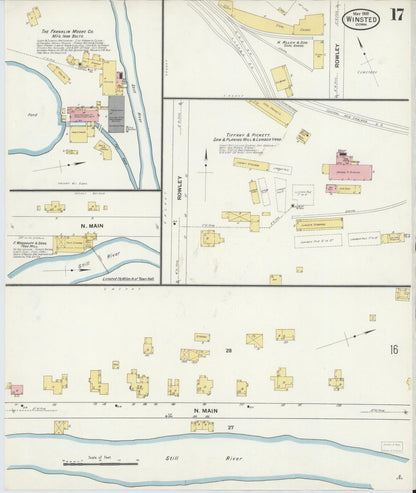 Sanborn Fire Insurance Map from Winsted, Litchfield County, Connecticut (1909), Sheet #0017 - Complete Map Set gallery image, historic Sanborn map, vintage wall art, Connecticut Connecticut
