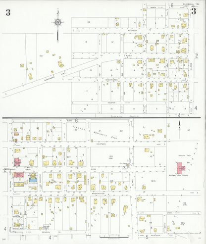 Sanborn Fire Insurance Map from Rockwall, Rockwall County, Texas (1934), Sheet #0003 - Complete Map Set gallery image, historic Sanborn map, vintage wall art, Texas Texas