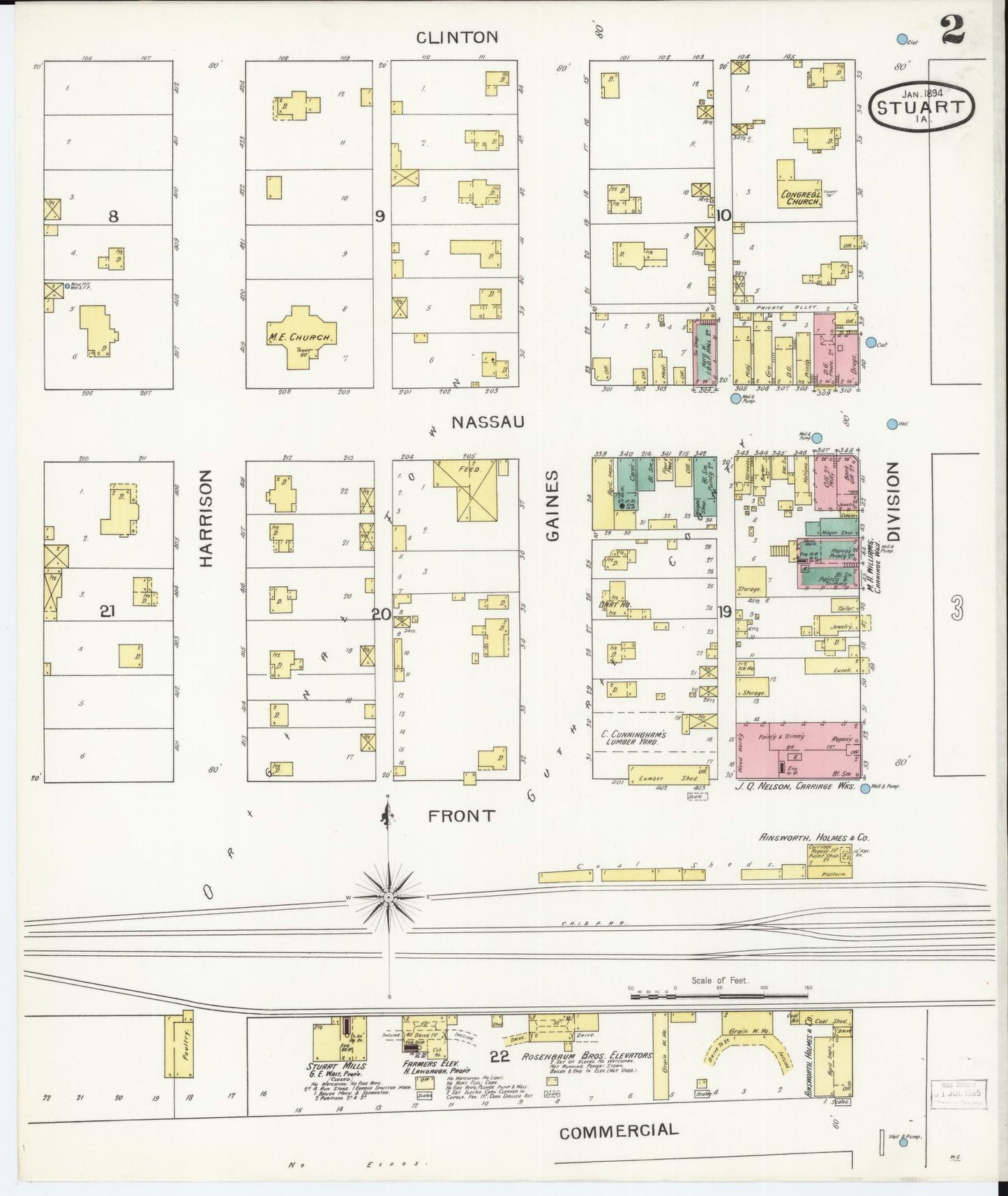 Sanborn Fire Insurance Map from Stuart, Guthrie and Adair Counties, Iowa (1894), Sheet #0002 - Historic Sanborn Fire Insurance Map Print