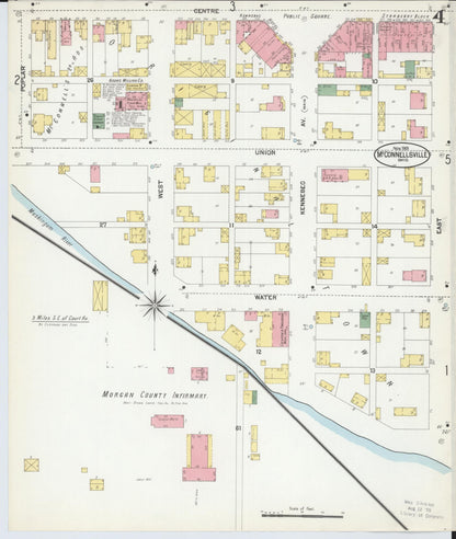 Sanborn Fire Insurance Map from McConnelsville, Morgan County, Ohio (1901), Sheet #0004 - Complete Map Set gallery image, historic Sanborn map, vintage wall art, Ohio Ohio