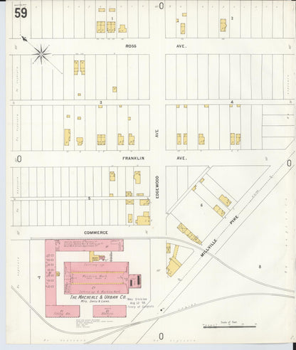 Sanborn Fire Insurance Map from Hamilton, Butler County, Ohio (1899), Sheet #0059 - Historic Sanborn Fire Insurance Map Print, vintage old map wall art, antique decor, genealogy gift, Ohio Ohio map
