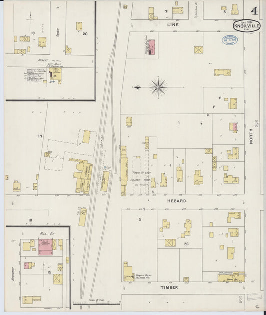 Sanborn Fire Insurance Map from Knoxville, Knox County, Illinois (1894), Sheet #0004 - Historic Sanborn Fire Insurance Map Print, vintage old map wall art, antique decor, genealogy gift, Illinois Illinois map