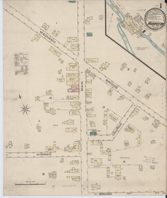 Sanborn Fire Insurance Map from Monroeton, Bradford County, Pennsylvania (1885), Sheet #0001 - Complete Map Set gallery image, historic Sanborn map, vintage wall art, Pennsylvania Pennsylvania