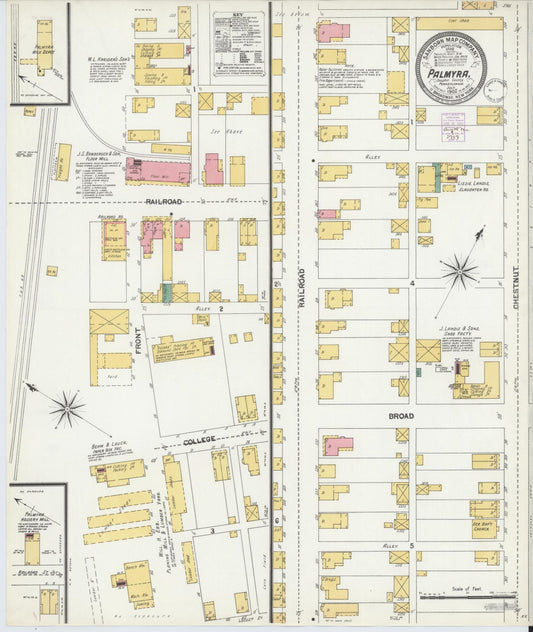 Sanborn Fire Insurance Map from Palmyra, Lebanon County, Pennsylvania (1902), Sheet #0001 - Historic Sanborn Fire Insurance Map Print, vintage old map wall art, antique decor, genealogy gift, Pennsylvania Pennsylvania map