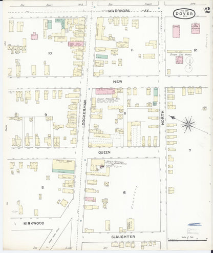 Sanborn Fire Insurance Map from Dover, Kent County, Delaware (1891), Sheet #0002 - Complete Map Set gallery image, historic Sanborn map, vintage wall art, Delaware Delaware