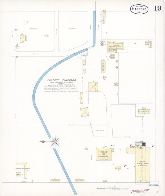 Sanborn Fire Insurance Map from Hanford, Kings County, California (1898), Sheet #0019 - Historic Sanborn Fire Insurance Map Print, vintage old map wall art, antique decor, genealogy gift, California California map