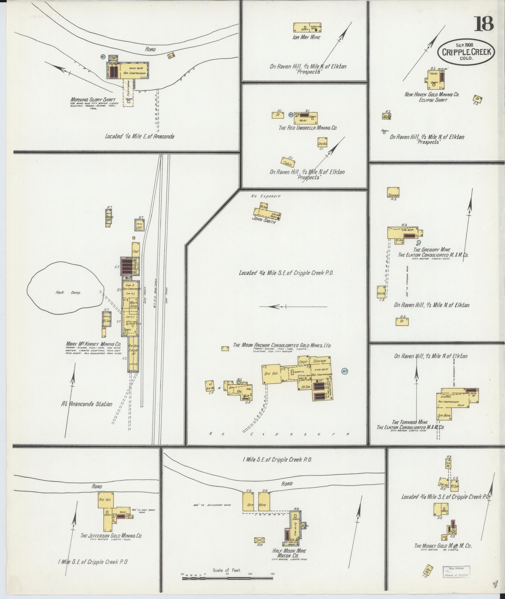 Sanborn Fire Insurance Map from Cripple Creek, Teller County, Colorado (1900), Sheet #0018 - Historic Sanborn Fire Insurance Map Print, vintage old map wall art, antique decor, genealogy gift, Colorado Colorado map