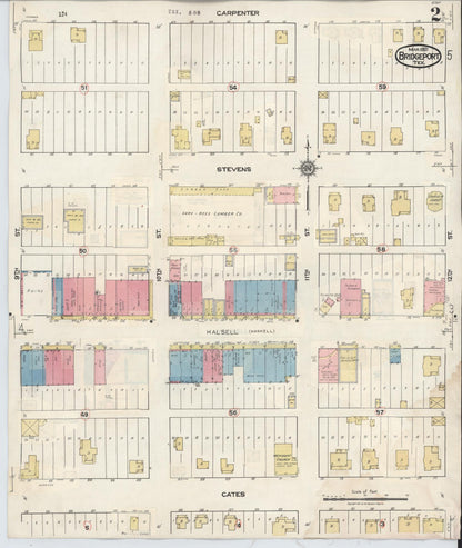 Sanborn Fire Insurance Map from Bridgeport, Wise County, Texas (1944), Sheet #0002 - Historic Sanborn Fire Insurance Map Print, vintage old map wall art, antique decor, genealogy gift, Texas Texas map