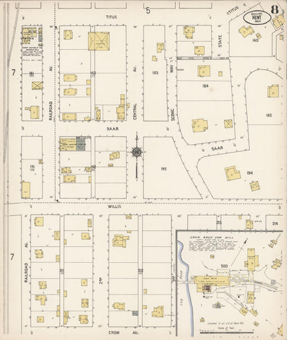 Sanborn Fire Insurance Map from Kent, King County, Washington (1910), Sheet #0008 - Complete Map Set gallery image, historic Sanborn map, vintage wall art, Washington Washington