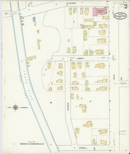 Sanborn Fire Insurance Map from Palmyra, Wayne County, New York (1912), Sheet #0002 - Historic Sanborn Fire Insurance Map Print, vintage old map wall art, antique decor, genealogy gift, New York New York map