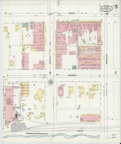 Sanborn Fire Insurance Map from Eufaula, Barbour County, Alabama (1897), Sheet #0005 - Complete Map Set gallery image, historic Sanborn map, vintage wall art, Alabama Alabama