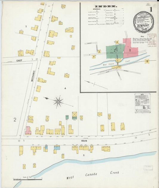 Sanborn Fire Insurance Map from Newport, Herkimer County, New York (1899), Sheet #0001 - Complete Map Set gallery image, historic Sanborn map, vintage wall art, New York New York