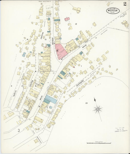 Sanborn Fire Insurance Map from Mercur, Toele County, Utah (1898), Sheet #0002 - Historic Sanborn Fire Insurance Map Print, vintage old map wall art, antique decor, genealogy gift, Utah Utah map