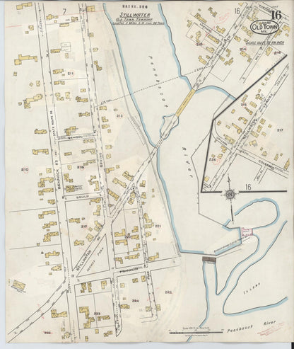Sanborn Fire Insurance Map from Old Town, Penobscot County, Maine (1948), Sheet #0016 - Complete Map Set gallery image, historic Sanborn map, vintage wall art, Maine Maine