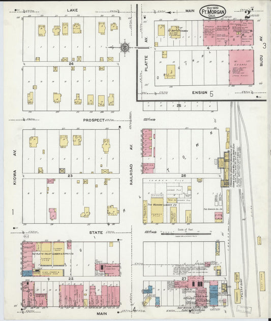 Sanborn Fire Insurance Map from Fort Morgan, Morgan County, Colorado (1920), Sheet #0002 - Historic Sanborn Fire Insurance Map Print, vintage old map wall art, antique decor, genealogy gift, Colorado Colorado map