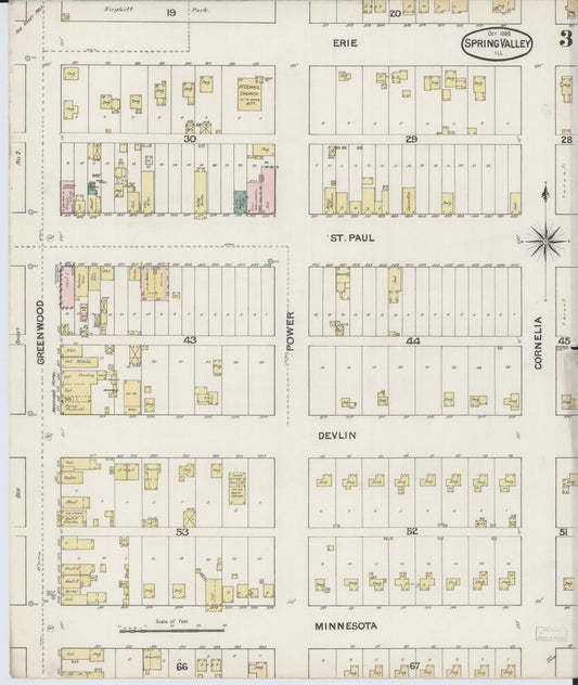 Sanborn Fire Insurance Map from Spring Valley, Bureau County, Illinois (1888), Sheet #0003 - Historic Sanborn Fire Insurance Map Print, vintage old map wall art, antique decor, genealogy gift, Illinois Illinois map