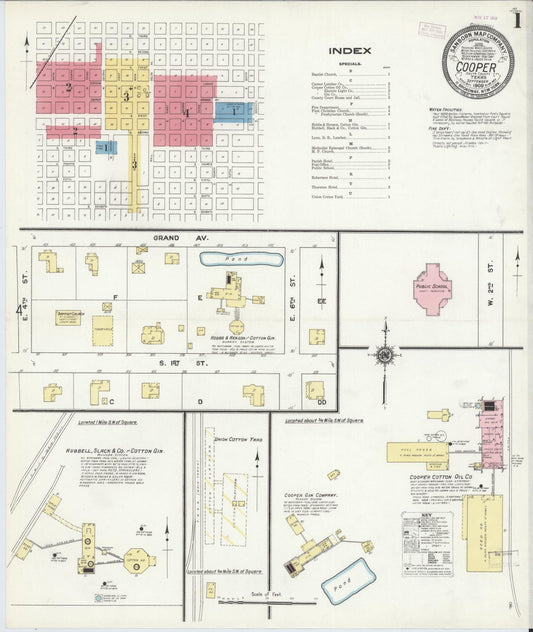 Sanborn Fire Insurance Map from Cooper, Delta County, Texas (1909), Sheet #0001 - Complete Map Set gallery image, historic Sanborn map, vintage wall art, Texas Texas