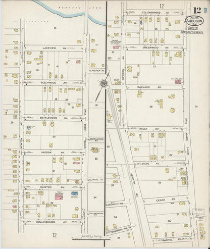Sanborn Fire Insurance Map from Audubon, Camden County, New Jersey (1915), Sheet #0012 - Complete Map Set gallery image, historic Sanborn map, vintage wall art, New Jersey New Jersey